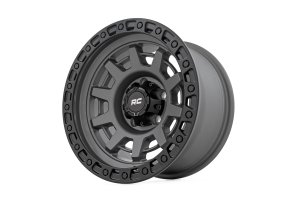 GMC K1500 Suburban Wheel - Rough Country - 85 Series, One-Piece, Simulated Bead Lock - Gunmetal Gray/Black - '92-'99